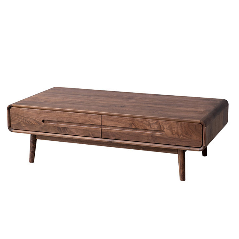 Кофейный стол из массива дерева с выдвижными ящиками Coffee Walnut Table Орех Кофейный стол из массива дерева с выдвижными ящиками Coffee Walnut Table Орех в Кирове | Loft Concept