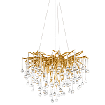 Люстра подвесная с прозрачными стеклянными подвесками в форме капель Диаметр 60 см Droplet Chandelier варинант исполнения - 1 | Loft Concept в Кирове