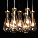 Люстра с 7-ю прозрачными плафонами из стекла в форме капли Lucid Rain  варинант исполнения - 5 | Loft Concept в Кирове