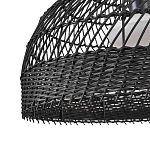 Подвесной светильник с округлым абажуром из черного ротанга Wicker Furniture варинант исполнения - 5 | Loft Concept в Кирове