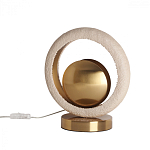 Настольная лампа с бежевым текстурным кольцом и латунным шаром в центре Tactile   варинант исполнения - 2 | Loft Concept в Кирове
