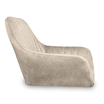 Барный стул со спинкой и подлокотниками на 4-х коричневых деревянных ножках Бежевый Велюр Ava Charm варинант исполнения - 2 | Loft Concept в Кирове