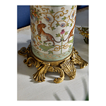 Ваза высокая из фарфора на бронзовом основании Turquoise Blooming Garden варинант исполнения - 5 | Loft Concept в Кирове