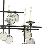 Люстра линейная черная с круглыми прозрачными подвесками  Horizontal Rectangular Chandelier варинант исполнения - 1 | Loft Concept в Кирове