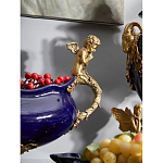 Чаша темно-синяя фарфоровая с бронзовыми ручками в виде ангелов Eden Garden варинант исполнения - 4 | Loft Concept в Кирове