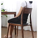 Стул деревянный с мягким сиденьем из черной натуральной кожи Moon Walnut Furniture варинант исполнения - 3 | Loft Concept в Кирове