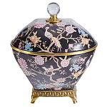 Шкатулка черного цвета с цветочной росписью Eden Garden варинант исполнения - 1 | Loft Concept в Кирове