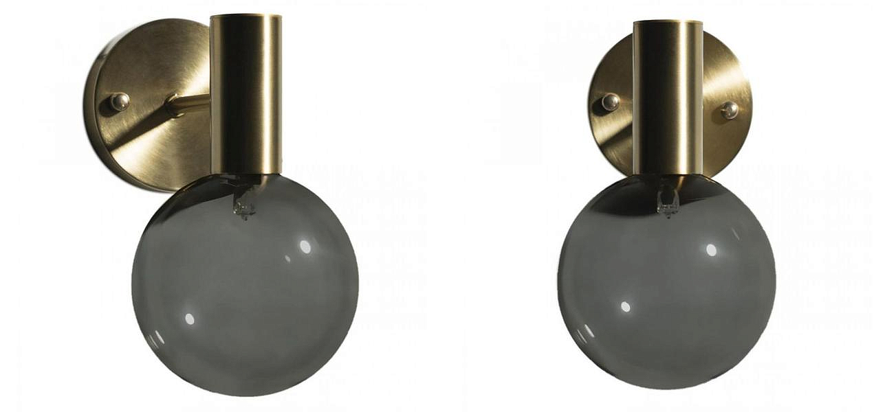 Бра с дымчатым стеклом Smoke Glass GOLD Бра с дымчатым стеклом Smoke Glass GOLD - Loft-Concept в Кирове
