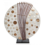 Настольная лампа из перламутра и дерева на подставке Indonesian Round Shell варинант исполнения - 2 | Loft Concept в Кирове