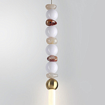 Подвесной светильник вытянутый с бусинами из белого и коричневого цвета PEARLS Suspension варинант исполнения - 4 | Loft Concept в Кирове