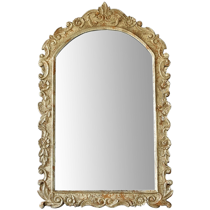 Настенное зеркало Jorge Classic Ornament Mirror Древесина Бежевый Настенное зеркало Jorge Classic Ornament Mirror Древесина Бежевый в Кирове | Loft Concept