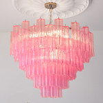 Элитная Люстра Textured Glass Pink Chandelier Ярко Розовое стекло варинант исполнения - 1 | Loft Concept в Кирове