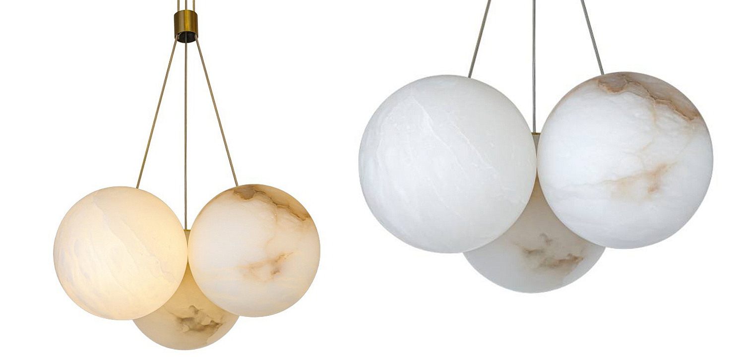 Люстра из трех шариков из натурального мрамора Marble Balls Lamp Люстра из трех шариков из натурального мрамора Marble Balls Lamp - Loft-Concept в Кирове