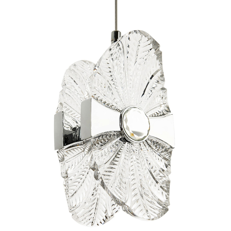 Подвесной светильник из хрусталя Fleuretta Crystal Chrome Hanging Lamp Прозрачное Стекло Хром Подвесной светильник из хрусталя Fleuretta Crystal Chrome Hanging Lamp Прозрачное Стекло Хром в Кирове | Loft Concept