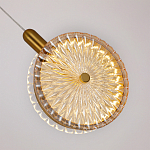 Подвесной светильник с плафоном из рельефного стекла Peony Glass Bronze  варинант исполнения - 3 | Loft Concept в Кирове