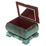 Шкатулка прямоугольная с зеркалом из натурального камня змеевик Stone Casket варинант исполнения - 3 | Loft Concept в Кирове