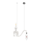 Подвесной светильник стеклянный в виде канделябра Curved Glass Chandelier варинант исполнения - 1 | Loft Concept в Кирове