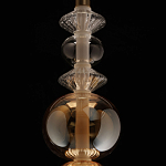 Подвесной светильник с вертикальной композицией из прозрачных и янтарных стеклянных шаров и ромбов Gabriel Scott Luna варинант исполнения - 7 | Loft Concept в Кирове