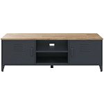 ТВ-тумба из металла и столешницей из массива дуба Metal Wood TV-Stand варинант исполнения - 1 | Loft Concept в Кирове