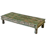 Кофейный стол из массива тропического дерева с резным декором Capellan Green Coffee Table варинант исполнения - 1 | Loft Concept в Кирове