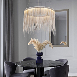 Подвесная кольцевая люстра с металлическими цепочками Fringe Chain Horizontal Ring Light варинант исполнения - 3 | Loft Concept в Кирове