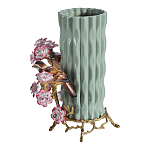 Ваза с птицами и цветами из фарфора с бронзовыми элементами Garden of Eden варинант исполнения - 3 | Loft Concept в Кирове