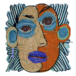 Арт-Объект плетеный из нитей Абстрактный портрет Joana Schneider  варинант исполнения - 2 | Loft Concept в Кирове