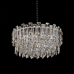 Круглая люстра с хрустальными подвесками на серебряном каркасе Gorgeous Crystal Light варинант исполнения - 6 | Loft Concept в Кирове