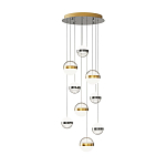 Люстра каскадная с 9-ю подвесами бронза и никель Peggy Futura lamp варинант исполнения - 2 | Loft Concept в Кирове