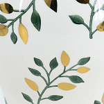 Ваза белая с крышкой с рисунком зеленых и золотых листьев 48 см Chinoiserie Ceramics варинант исполнения - 2 | Loft Concept в Кирове