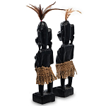 Комплект из 2-х деревянных статуэток Asmat Statuettes Black варинант исполнения - 2 | Loft Concept в Кирове