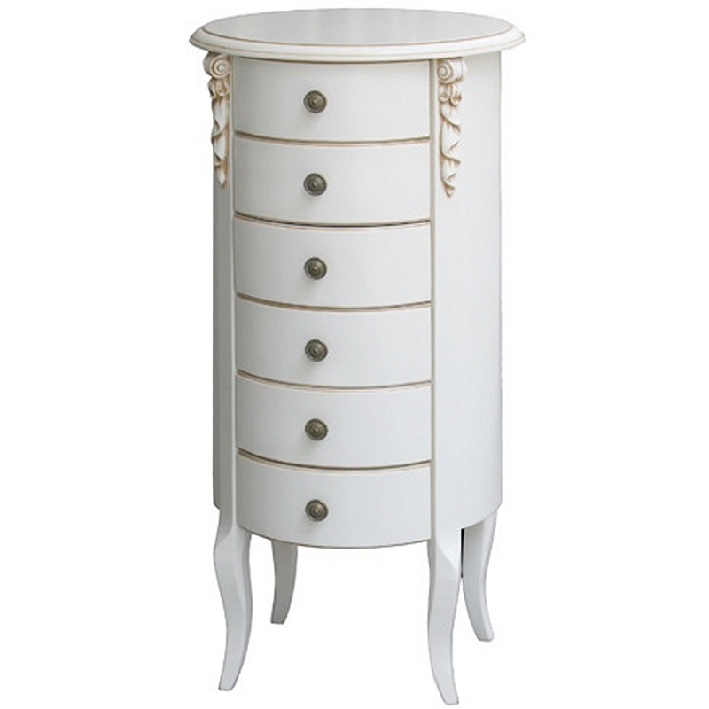 Круглый небольшой комод в стиле прованс с 6-ю ящиками Montmartre Provence Chest of Drawers ivory ( слоновая кость ) Круглый небольшой комод в стиле прованс с 6-ю ящиками Montmartre Provence Chest of Drawers ivory ( слоновая кость ) в Кирове | Loft Concept