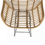 Стул барный с ротанговым плетением Half Bar Chair with Wicker с подлокотниками варинант исполнения - 7 | Loft Concept в Кирове