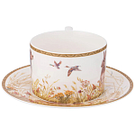 Чайная пара из фарфора с изображением собаки и зайцев 300 мл Hunting Porcelain Collection 2 варинант исполнения - 2 | Loft Concept в Кирове