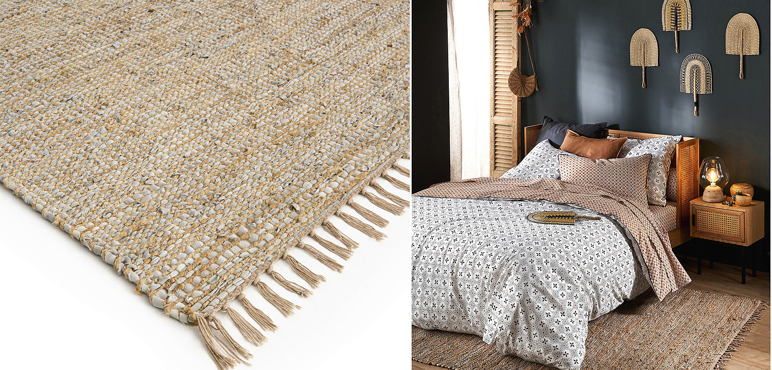 Ковер с бахромой джут и кожа - Loft-Concept в Кирове