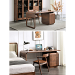 Стол рабочий округлой формы с 3-мя ящиками  Working Moonnut Table варинант исполнения - 2 | Loft Concept в Кирове