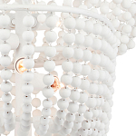 Люстра белая в форме спирали с декором из круглых деревянных бусин White Wooden Beads варинант исполнения - 1 | Loft Concept в Кирове