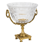 Чаша из рельефного стекла прозрачного цвета на бронзовой подставке Eden Garden варинант исполнения - 1 | Loft Concept в Кирове