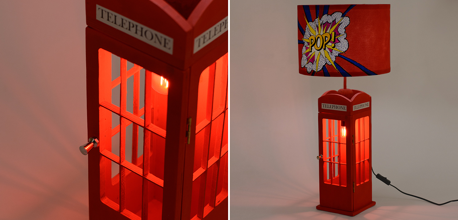 Настольная лампа Red Phone Booth Pop Lamp Настольная лампа Red Phone Booth Pop Lamp - Loft-Concept в Кирове