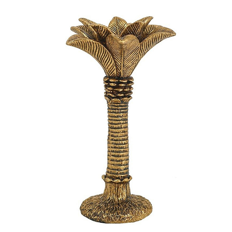Подсвечник в форме пальмы с резными листьями и текстурным основанием Golden palm leaves Бронза Подсвечник в форме пальмы с резными листьями и текстурным основанием Golden palm leaves Бронза в Кирове | Loft Concept