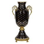 Ваза черного цвета из фарфора с золотистым узором и бронзовыми элементами Eden Garden porcelain and bronze варинант исполнения - 4 | Loft Concept в Кирове