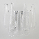 Бра с подвесками из рифленного стекла в форме капель на основании цвета хром Textured Glass варинант исполнения - 6 | Loft Concept в Кирове