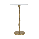 Столик с золотистым основанием в виде цветка и круглой мраморной столешницей Golden Snowdrop варинант исполнения - 3 | Loft Concept в Кирове