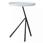 Столик приставной с круглой серой столешницей и черным основанием Round Stable Table варинант исполнения - 1 | Loft Concept в Кирове