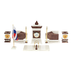 Настольный письменный набор из мрамора и лемезита с гербом и флагом России Marble Accessory варинант исполнения - 1 | Loft Concept в Кирове