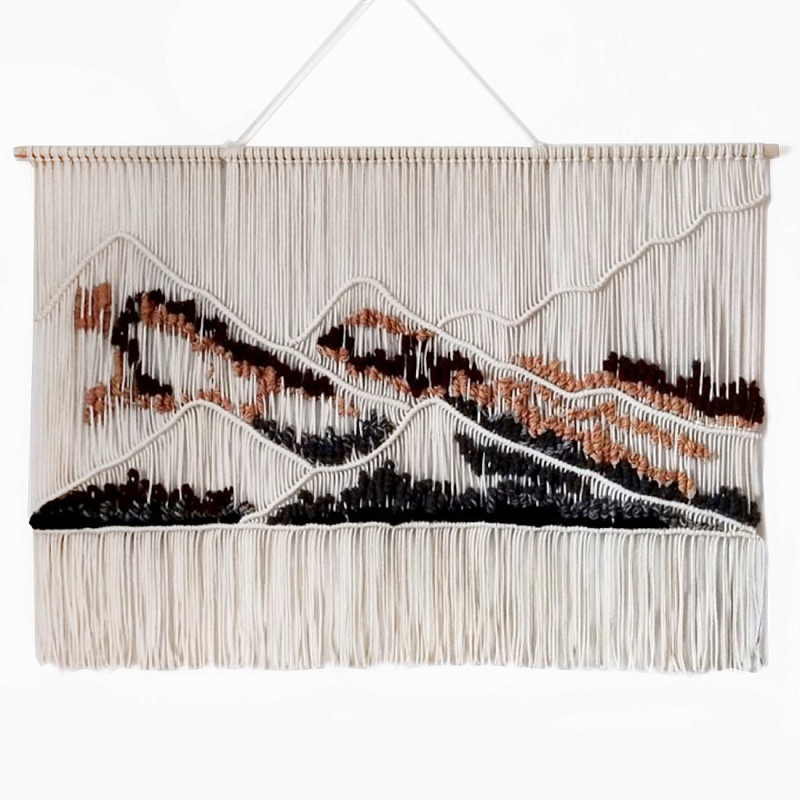 Гобелен ручная работа Wabi-Sabi II  Черный Терракотовый ivory ( слоновая кость ) в Кирове | Loft Concept 