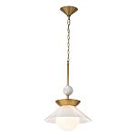 Подвесной светильник латунного цвета с конусовидным белым плафоном Quintiesse варинант исполнения - 3 | Loft Concept в Кирове