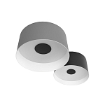 Потолочный светильник с 2-мя цилиндрическими абажурами серого и черного цвета Urban Dome варинант исполнения - 5 | Loft Concept в Кирове