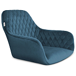 Барный стул со спинкой и подлокотниками на 4-х металлических ножках Douglas Rhombus Синий Велюр варинант исполнения - 2 | Loft Concept в Кирове