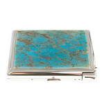 Портсигар на 20 сигарет с газовой зажигалкой из натурального камня Апатит Голубой Stone Cigarettes Cases варинант исполнения - 2 | Loft Concept в Кирове